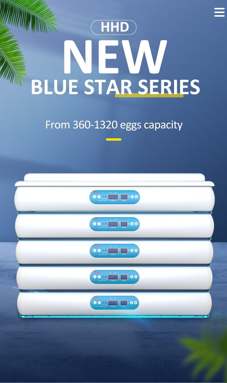 Hhd Blue Star Series H480 Egg Incubator with Pet and ABS Material