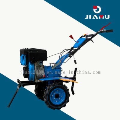Jiamu GM135f D with GM186 All Gear Aluminum transmission Box Recoil Start Diesel D-Style Power Rotary Tiller for Sale