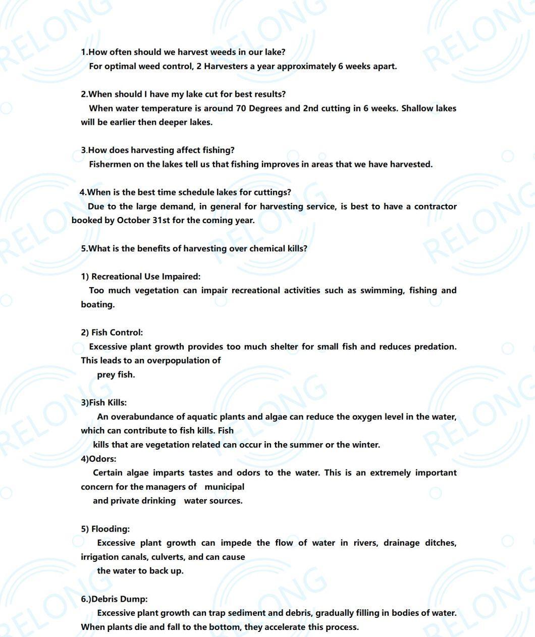 High Work Efficiency Immediately Delivery Aquatic Weed Harvesting Equipment