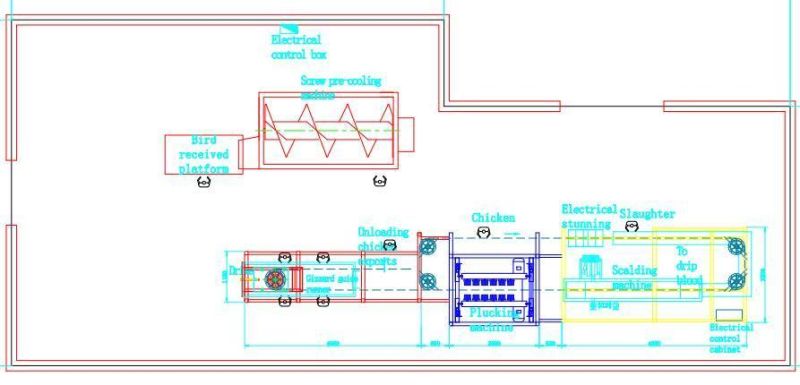 200-1000 Chicken Slaughter Line Slaughterhouse/Poultry Abattoir