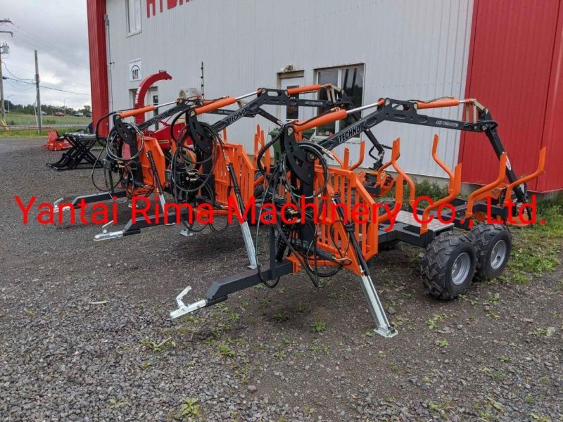 Trailer with Crane ATV Wood Trailer with Grapple