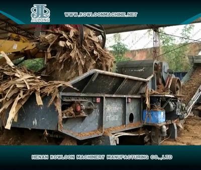 Green Yellow Tree Bark Peeling Agricultrual Waste Biomass Wood Crusher