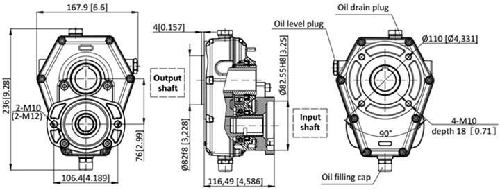 Reducer Gearbox Kr60018 Output Spline Shaft