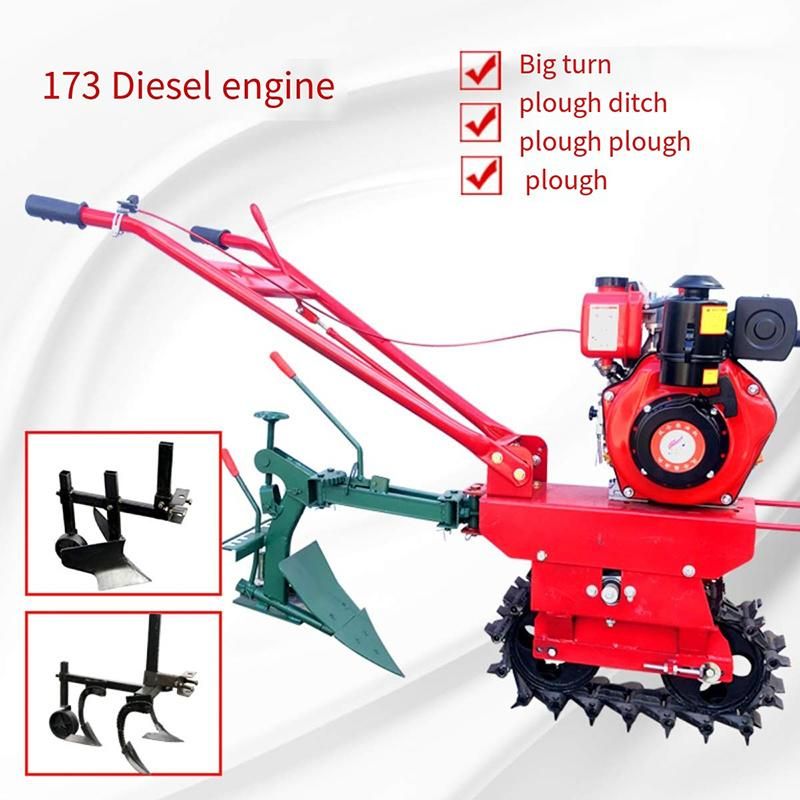 Chain Rail Micro Cultivator Tillage Single Chain Style Wheel Half Ditching, Fertilizing