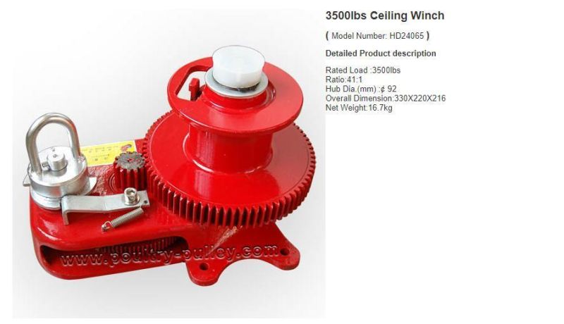 3500lbs Ceiling Winch Poultry Automatic Feeding System in Chicken Farm