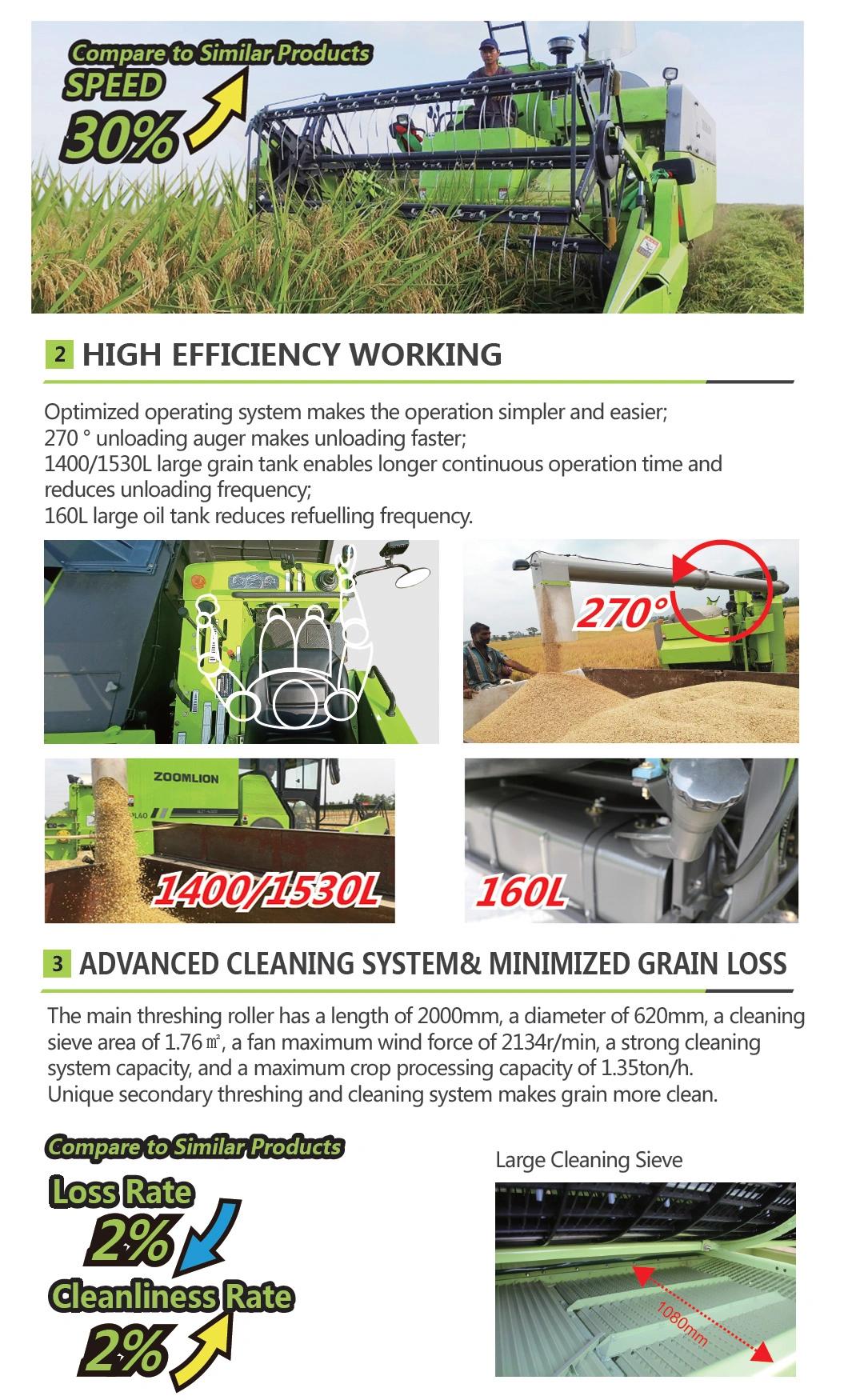 Horizontal Cut Harvester Combine Rice Harvester Agricultural Machinery