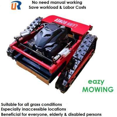 Chinese Factory Supply Small Grass Cutting Crawler Cordless Remote Control Gasoline Lawn Mower for Garden Landscape