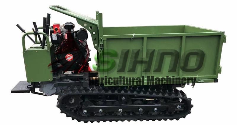 Oil Plam Plantation Hydraulic Truck Dumper 0.6 Ton 0.8 Ton 1.2ton 1.5 Ton 2 Ton Crawler Carrier Mini Dumper Power Barrow