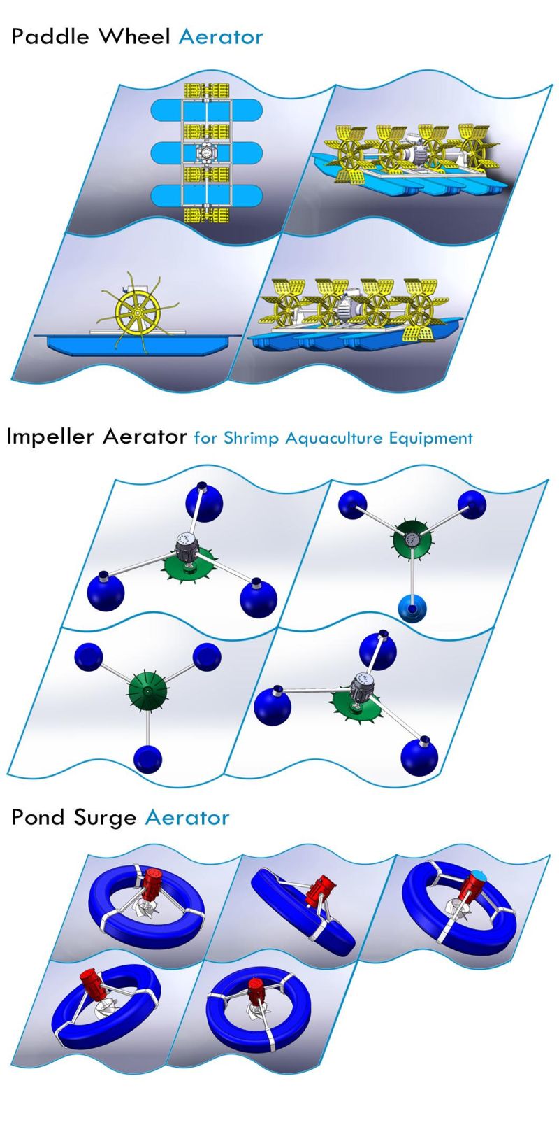 2200V 1.1kw Aeration Aerator Surface Aerator with CE for Aquiculture Industry Seawater Freshwater Shrimp Farming Fish Pond Farming