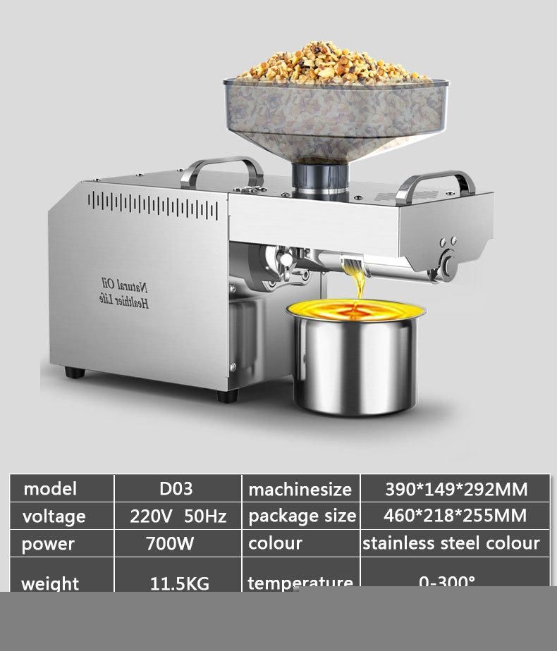 Home Useoil Extracting Machine Peanut Sesame Seeds Oil Presser Machine