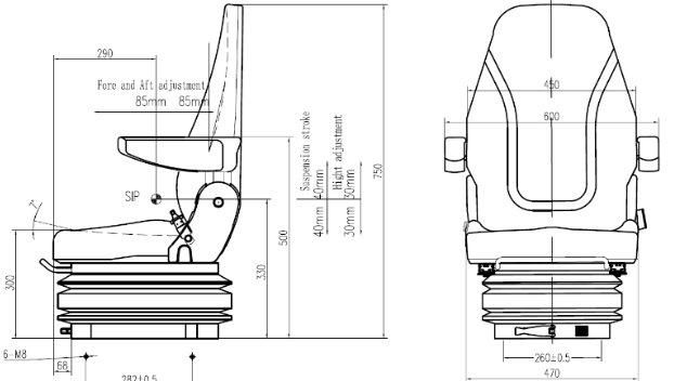 John Deere Excavator Tractor Suspension Seat