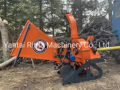 Tractor Wood Chipper Crusher with Hydraulic Infeed