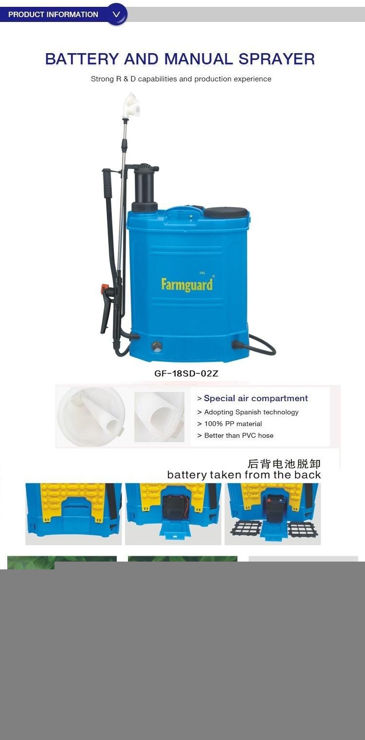 18 L Backpack Sprayers Knapsack 2 in 1 Battery Sprayer GF-18SD-02z