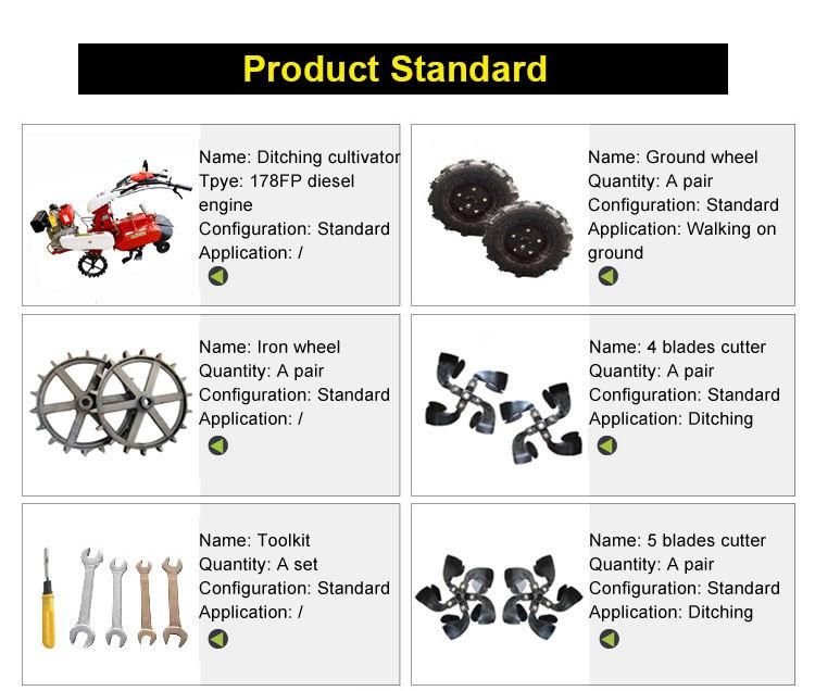 Belt and Gear Transmission Trenching Tiller Cultivator