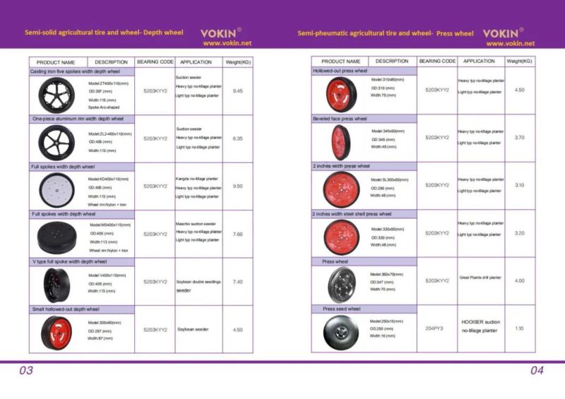 Vokin Semi-Pheumatic Rubber Tire with Smooth Tread