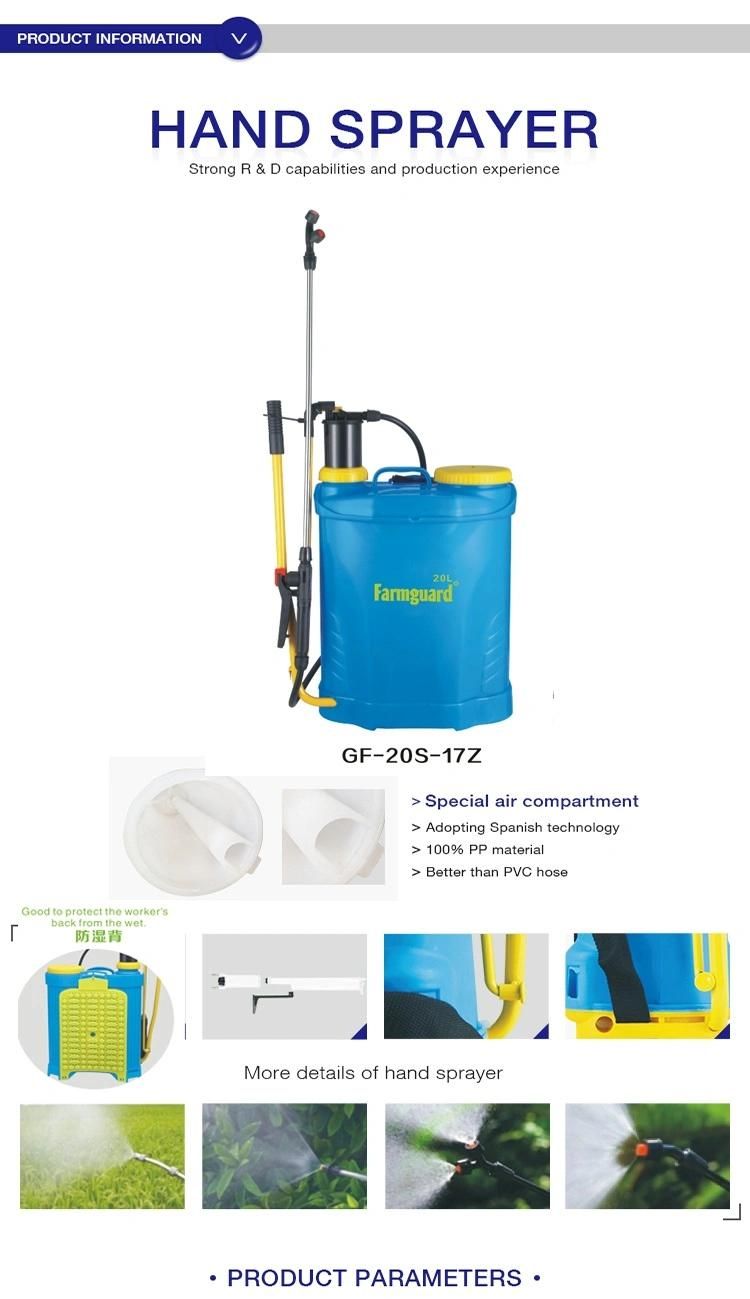Manual Sprayer High Capacity 20L Popular Knapsack Hand Sprayer Agriculture GF-20s-17z