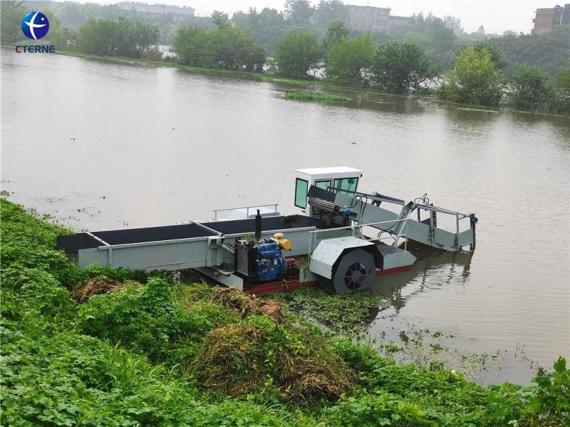 Small and Large River Aquatic Plant Floating Garbage Cleaning Weed Cutting Dredger Boat