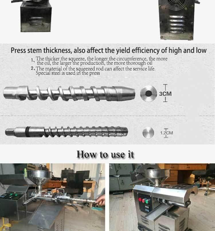 Home Use Screw Oil Press Expeller Extraction Processing Machine