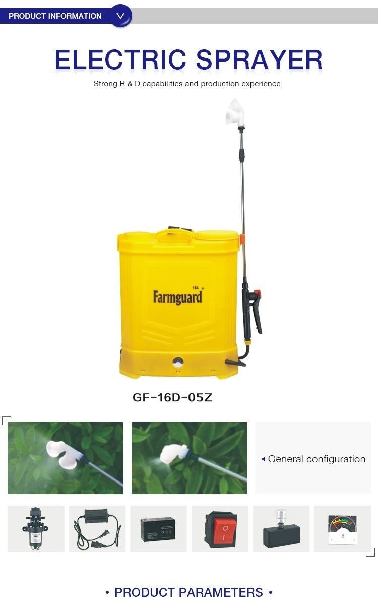 12V 16 Litre 20liter Large Pakistan Malaysia Electric Battery Operated Pump Knapsack Sprayer for Water Insecticide Farmer Farm