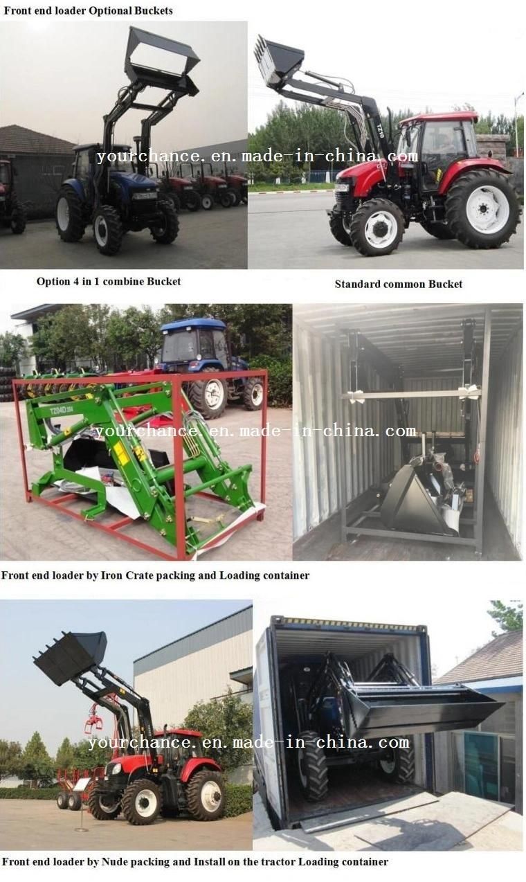 High Quality CE Certificate Tz16D Europe Quick Hitch Type 140-210HP Big Wheel Tractor Mounted Front End Loader with 4 in 1 Combine Bucket Made in China Factory