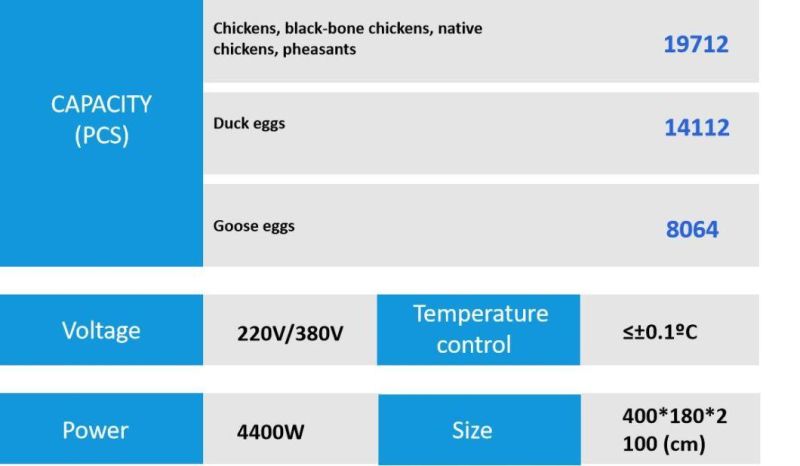 Professionally Manufactured Automatic Poultry Capacity 19, 712 Egg Incubator