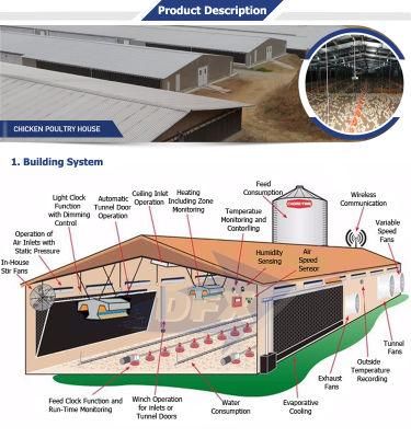 Steel Structure Fiberglass Sandwich Panel Poultry Chicken Farm Equipment