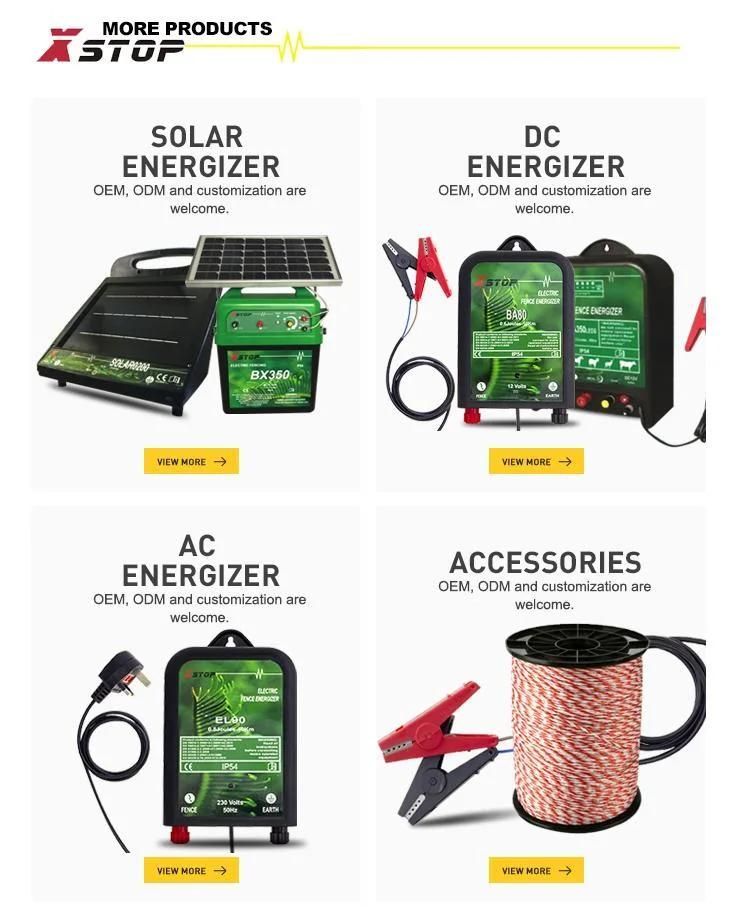 12V Battery Solar Fence Energizer for House Livestock Fencing Charger 0.04 Joules 2 Km