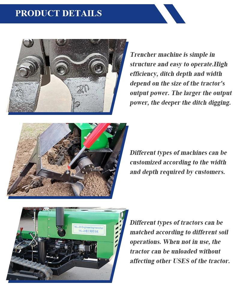 Tractor Mounted Trencher with 27 Knife Seat Meet European Market