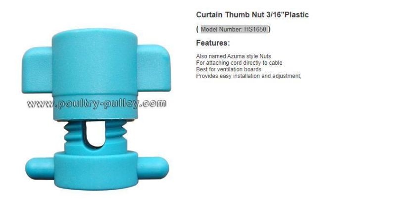 Curtain Thumb Nut 3/16"Plastic