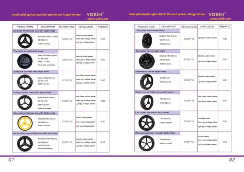 Vokin Semi-Pheumatic Rubber Tire with Smooth Tread