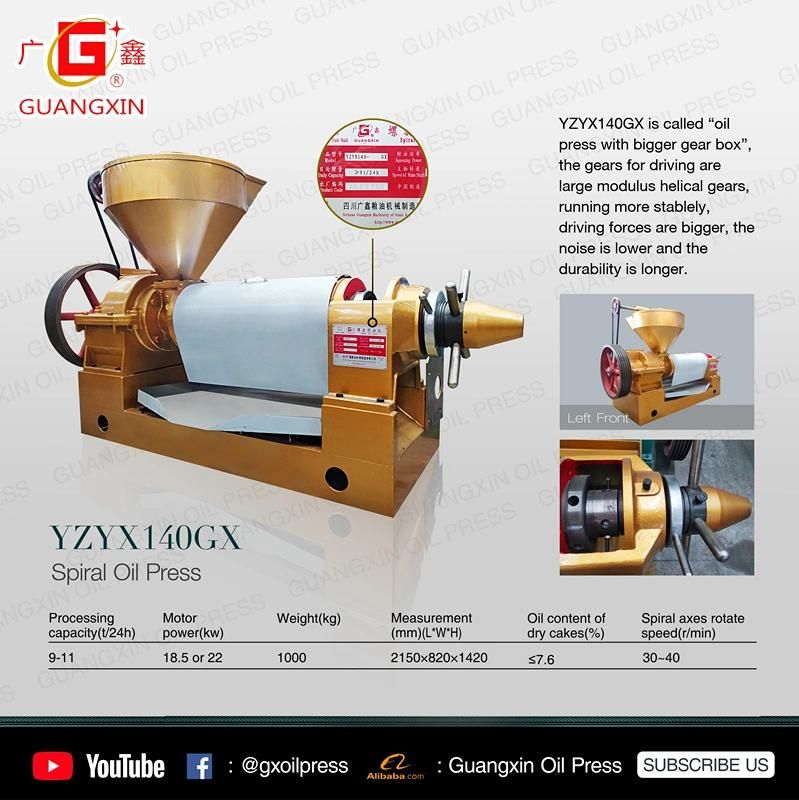 Bigger Gear Box 10tpd Seed Oil Extraction Machine Shea Butter Moringa Oil Making Machine