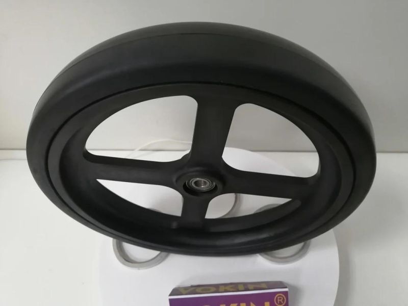 2" X 13.5" Four Spoke Wheel and Rubber Roller