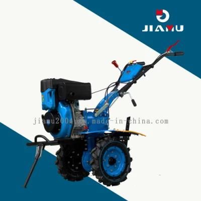 Jiamu GM135f D with GM186 All Gear Aluminum transmission Box Recoil Start Gasoline D-Style Rotary Mini Power Tiller Hot Sale