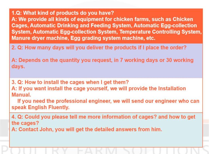 Automatic Egg Layer Chicken Farm Birds Cage Poultry Cages for Sale