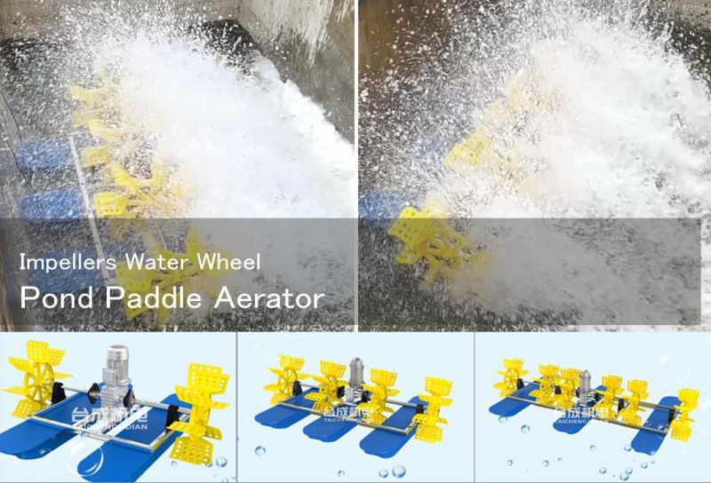 Water Wheel Pond Paddle Aerator 6PCS Impellers with 1.5kw 380V Permanent Motor for Seawater Freshwater Shrimp Farming Fish Pond Farming Aquiculture