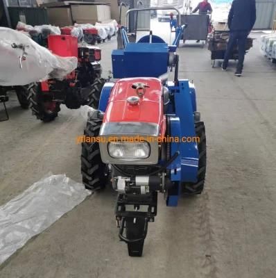 Power Tiller Tractor Good Selling 18HP Diesel Power Tiller with Plow High Quality Wheel Tractor