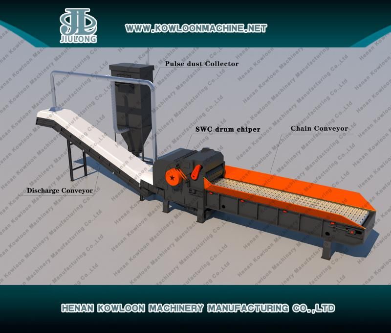 Tree Wood Crushing Machine Drum Chipper Wooden Pallet Wood Crusher