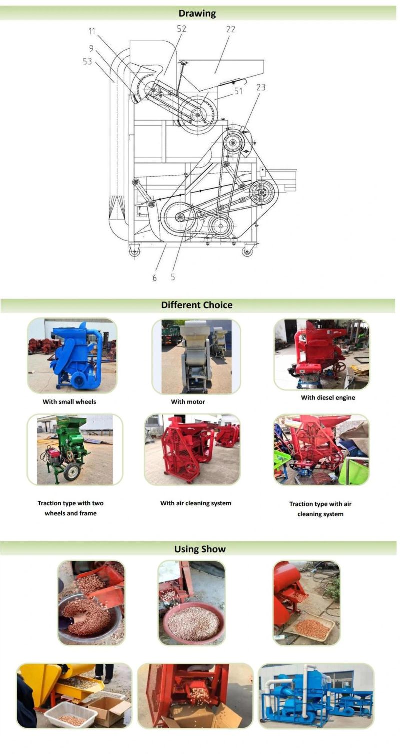 High Quality Groundnut Dehuller Peanut Sheller with Electric Motor Gas Diesel Engine Low Price