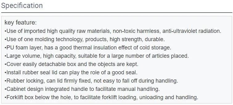 Shrimp Farming Piscicultural Containers Plastic Container for Insulated Fish Tubs