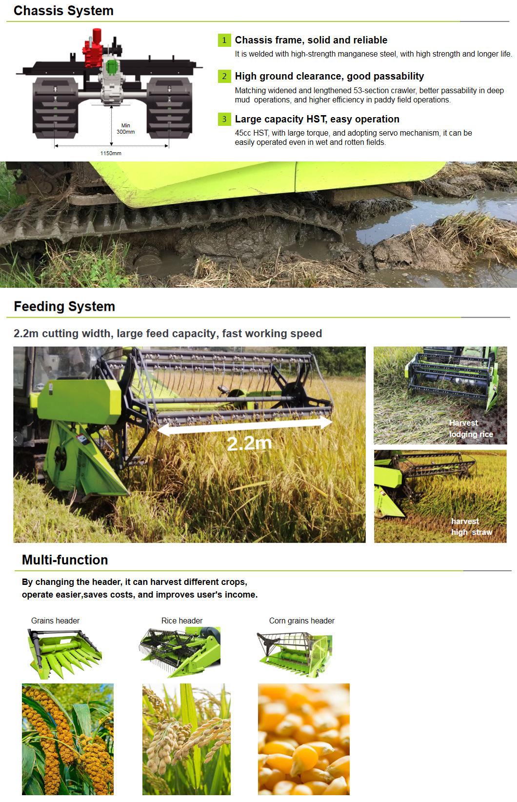 Zoomlion Rice Combine Wheat Harvester Double Drum Agriculture Machinery