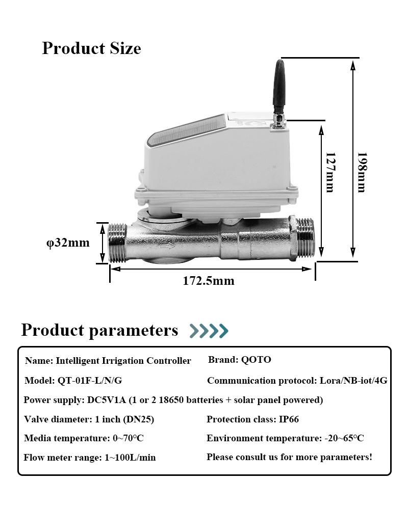 Battery Operated with Solar Panel Lorawan Irrigation Valve Controller