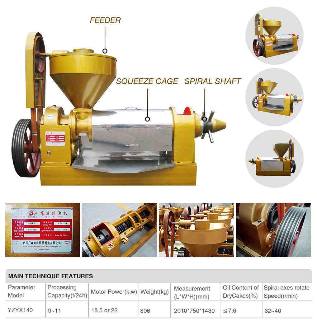 Hot Press Edible Oil Extraction Sunflower Sesame Oil Pressing Machine 10tpd