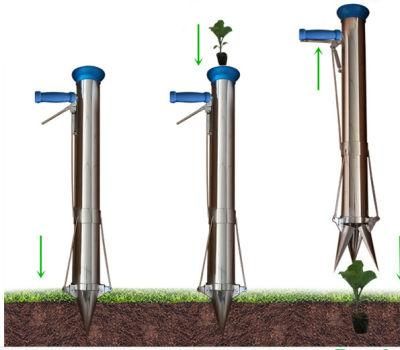 Seeding Tool Handheld Transplanter Stainless Steel Planter Machine, Seedling Machine Seeder Vegetable Seed Planter