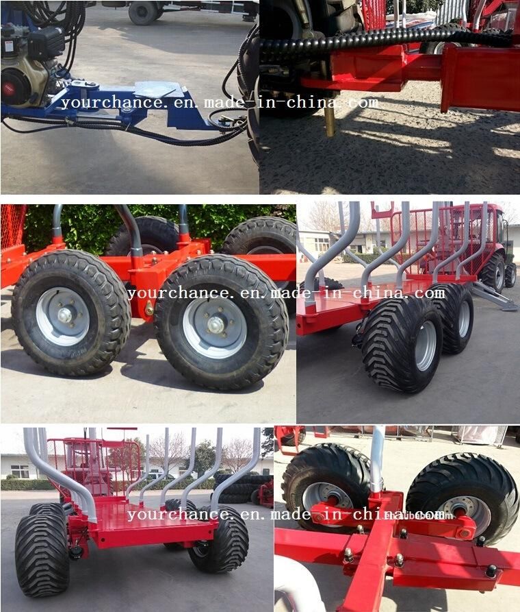 China Tip Quality Zm Series 1-16 Tons Log Loading Trailer with Crane for 10-210HP Tractor