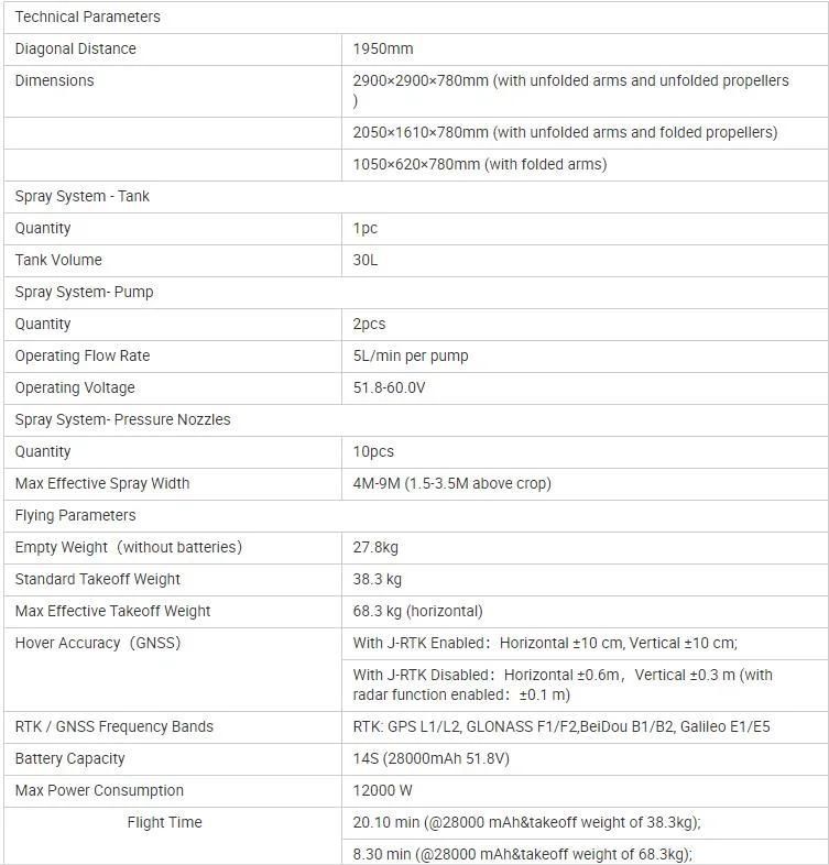 Tta M6e G300 Six - Axis Agriculture Sprayer Drone 30L Drone Agriculture Sprayer From Tta Factory