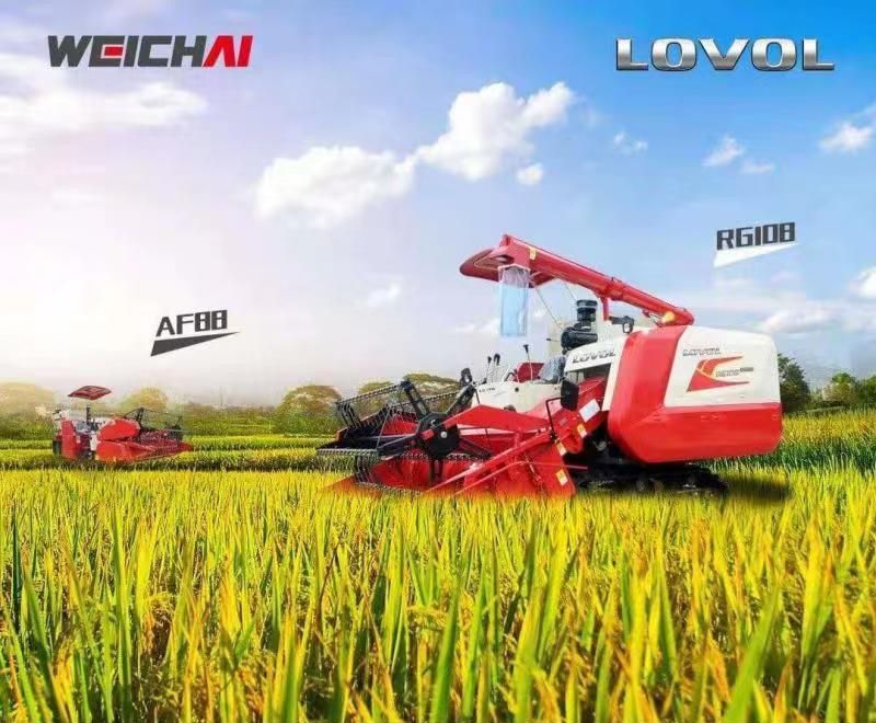 Lovol Af108 Manual Collection Combined Paddy Wheat Soybean Crawler Rice Harvester