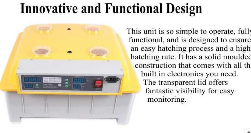 Newest Small Eggs Incubator 48 Eggs CE Approved Automatic Egg Turner