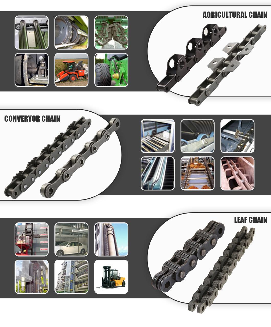 Made-to-Order Alloy/Carbon Steel Transmission Agricultural Chain 38.4rsdf7, 38.4rsdf8