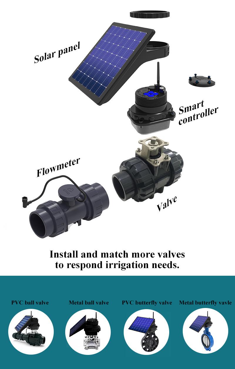 Greenhouse Lora Wireless Irrigation Valve with Solar Panel and Battery Operated