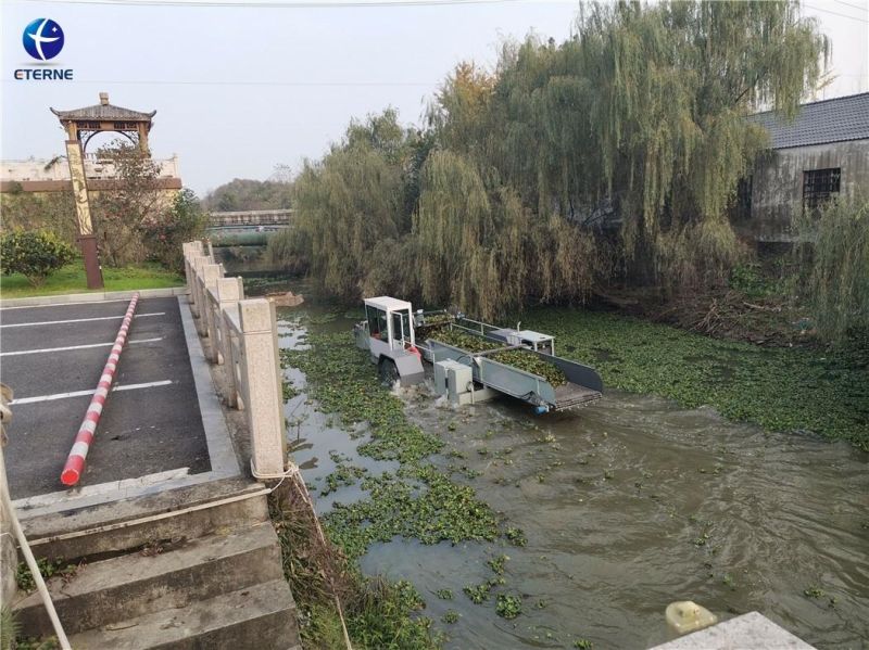 Water Plants Removing Machine Water Grass Hyacinth Harvester Boat